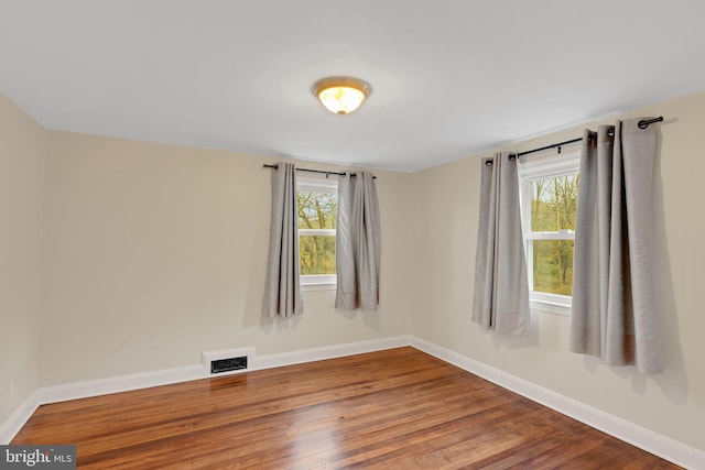 empty room featuring a healthy amount of sunlight and wood-type flooring