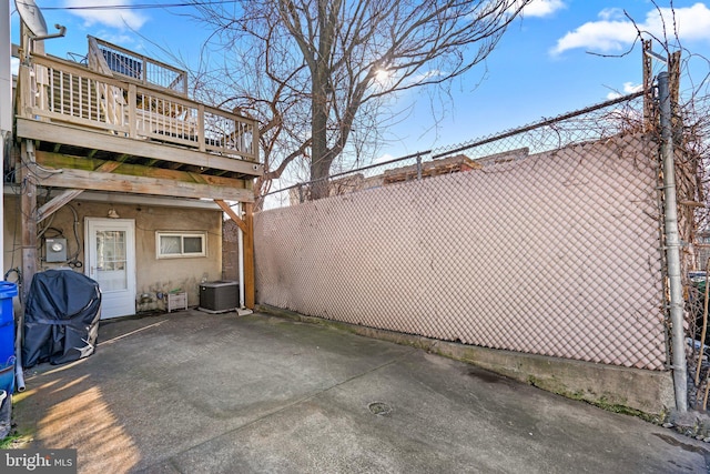 view of patio / terrace featuring central AC unit