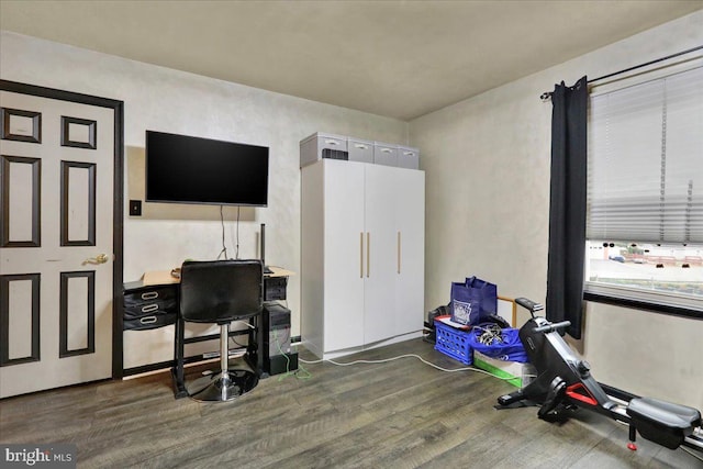 office featuring hardwood / wood-style floors