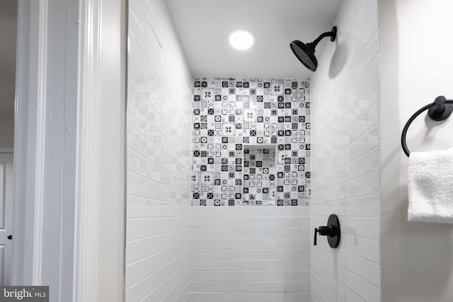 room details with tiled shower