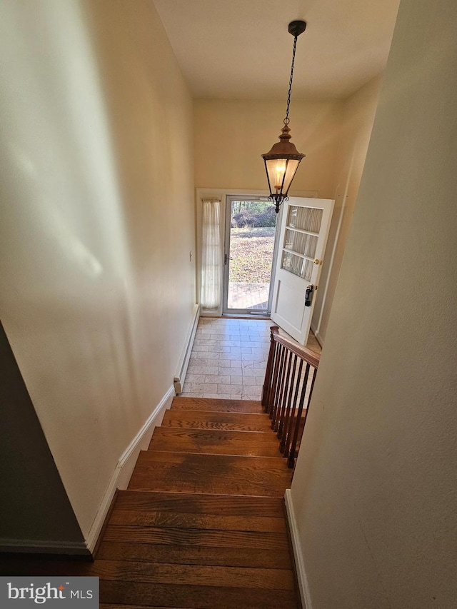 interior space with dark hardwood / wood-style floors and a baseboard radiator