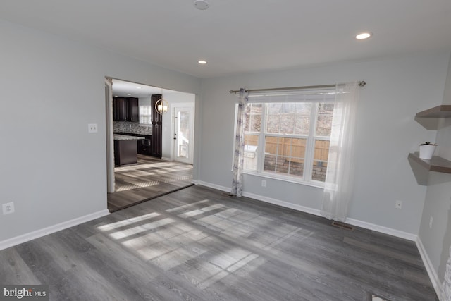 interior space featuring dark hardwood / wood-style flooring