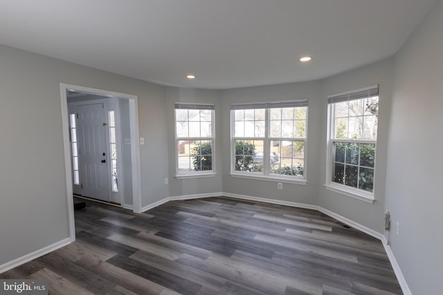 entrance foyer featuring dark hardwood / wood-style floors and a wealth of natural light