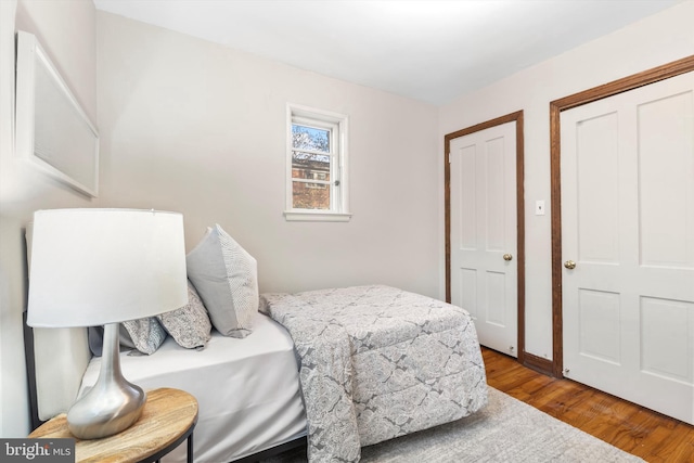 bedroom featuring hardwood / wood-style flooring