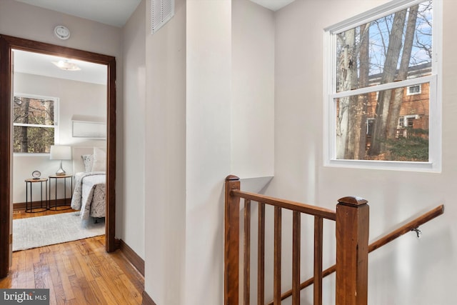 corridor featuring light hardwood / wood-style flooring