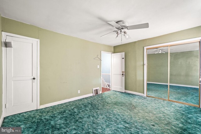 1313 Fanshawe St, Philadelphia, PA 19111 - unfurnished bedroom with carpet flooring, a closet, ceiling fan, and baseboards