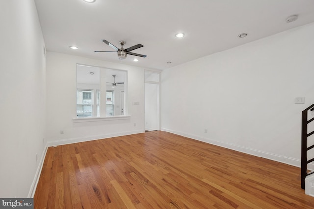 spare room featuring light hardwood / wood-style flooring