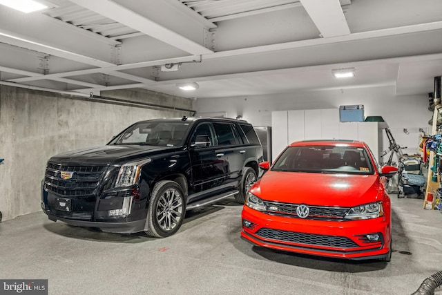 parking garage with a garage door opener