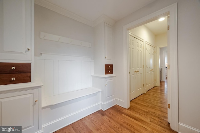 hallway featuring light hardwood / wood-style flooring