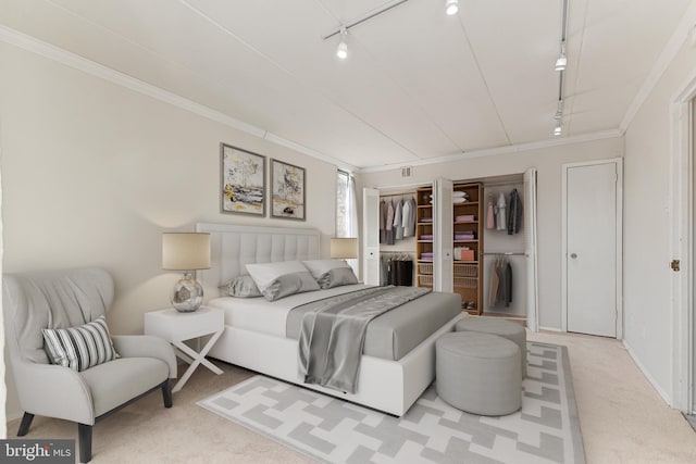2630 Fort Farnsworth Rd Unit 149, Alexandria, VA 22303 - bedroom with track lighting, carpet flooring, and crown molding