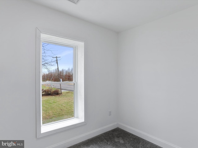 carpeted spare room featuring a wealth of natural light