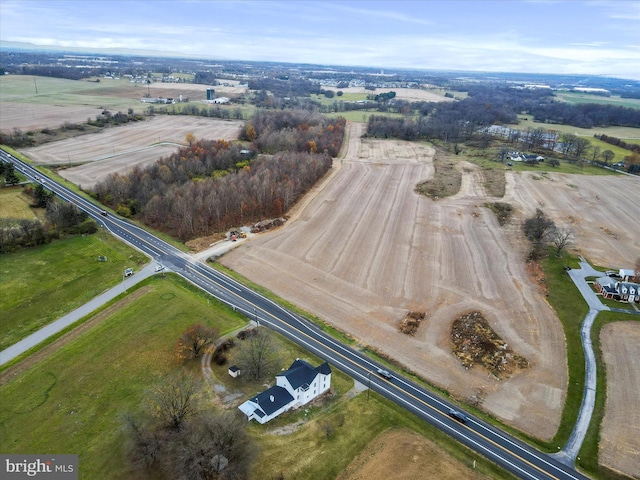 drone / aerial view featuring a rural view