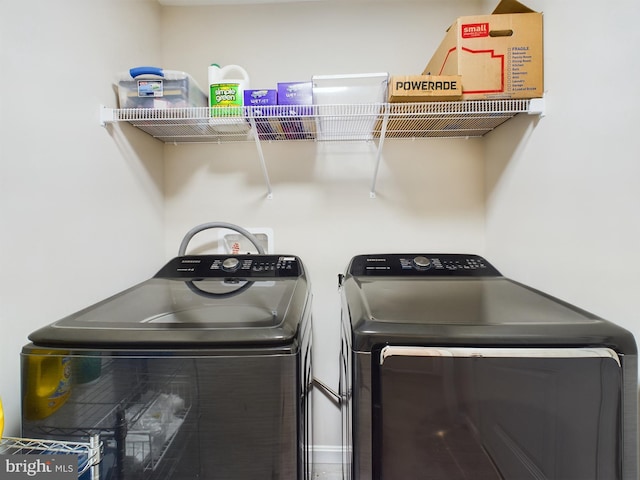 laundry room featuring washer and dryer