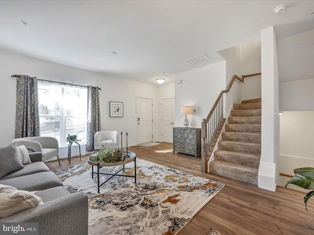 living room with wood-type flooring