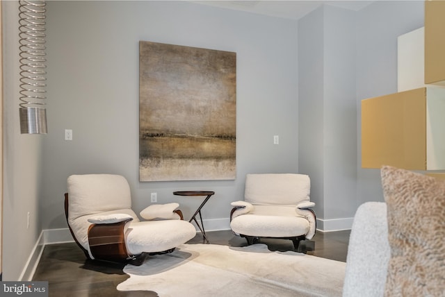 living area featuring wood-type flooring