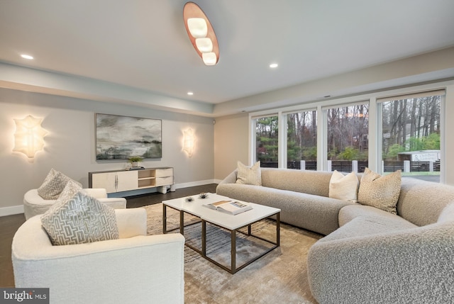 living room featuring hardwood / wood-style flooring