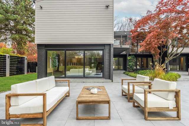 view of patio / terrace with an outdoor living space