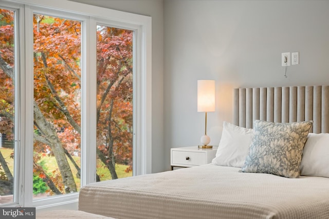 bedroom with multiple windows