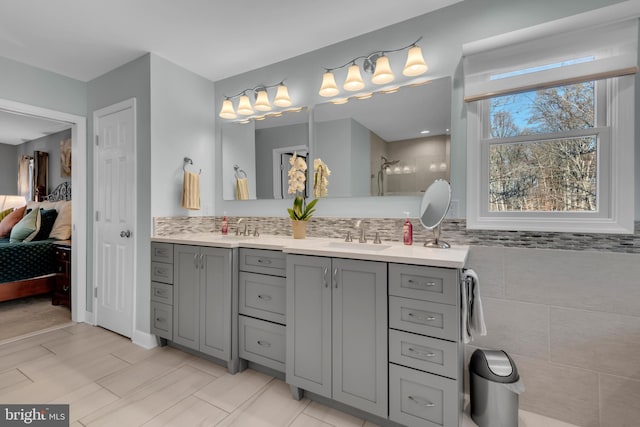 bathroom featuring tile patterned floors and vanity