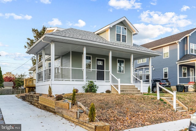 view of front of home with covered porch