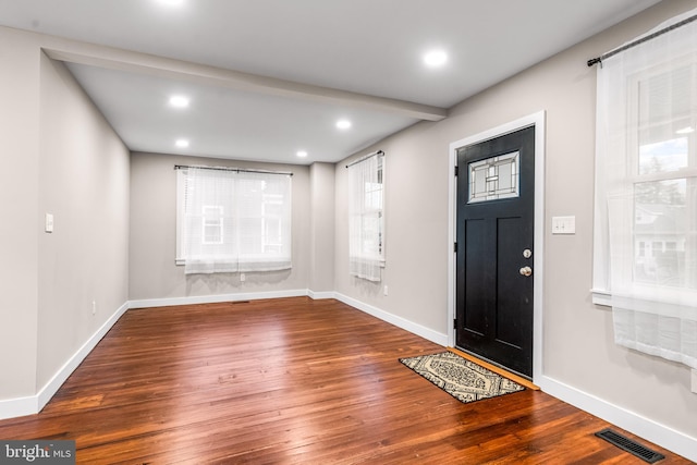 entryway featuring hardwood / wood-style flooring