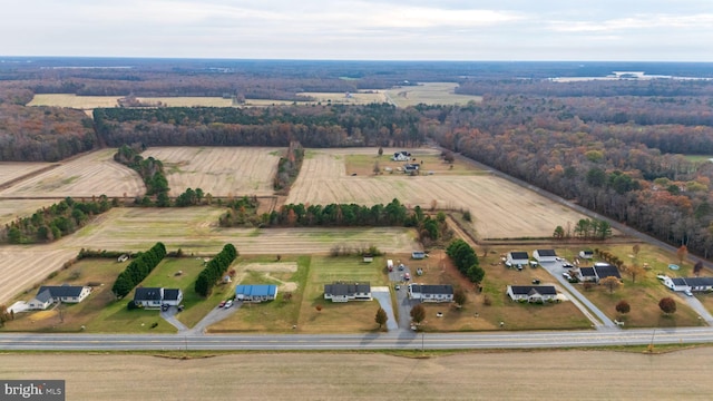 aerial view with a rural view