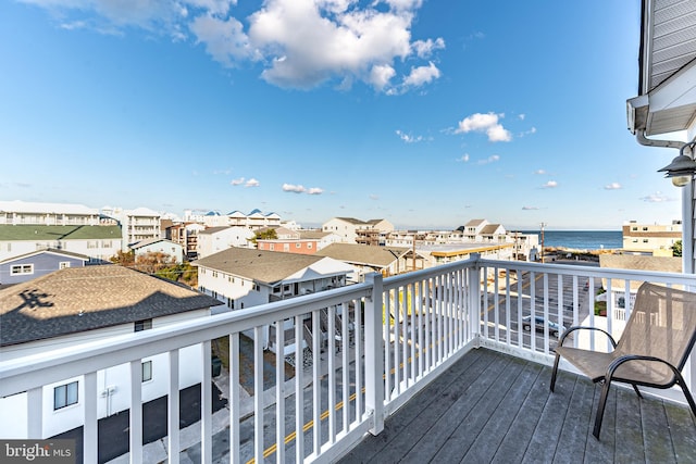 deck with a water view