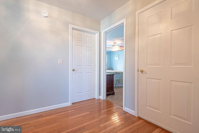 hall featuring light hardwood / wood-style floors