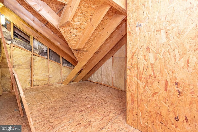 view of unfinished attic