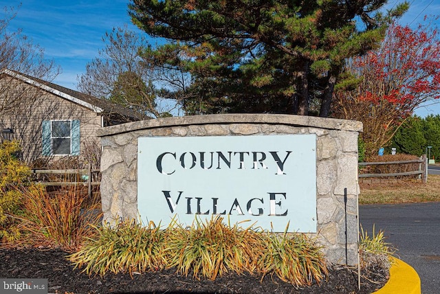 view of community sign