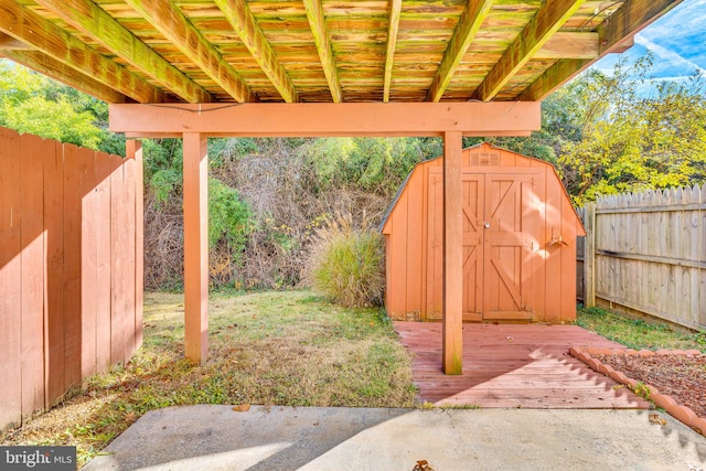 view of yard with a storage unit