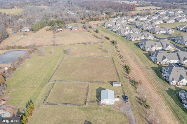 aerial view with a rural view