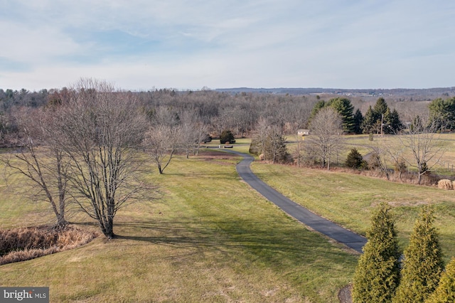 bird's eye view with a rural view