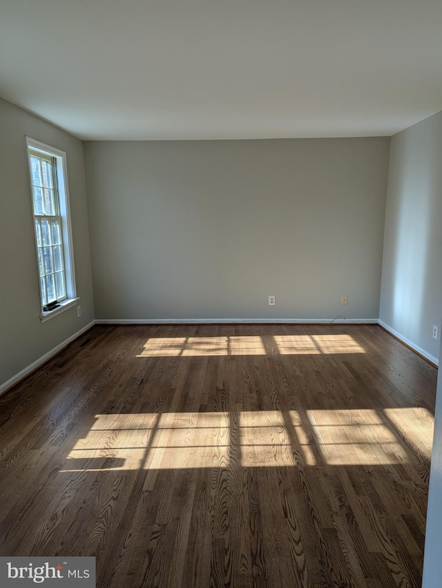 spare room featuring wood-type flooring