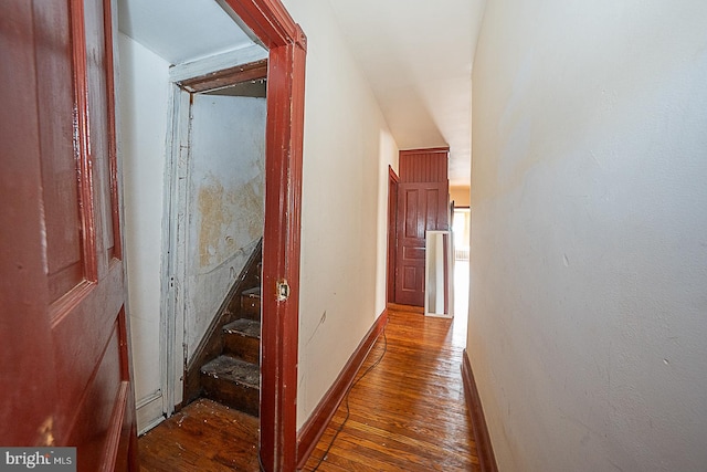 hall featuring dark hardwood / wood-style flooring