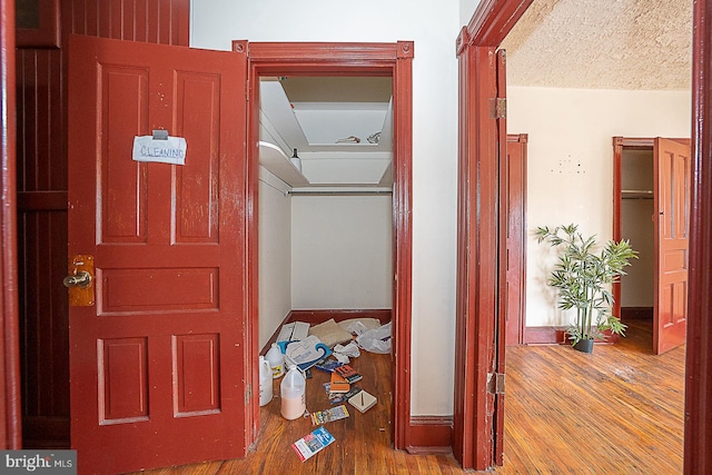 hallway featuring hardwood / wood-style floors