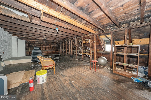 basement featuring hardwood / wood-style floors