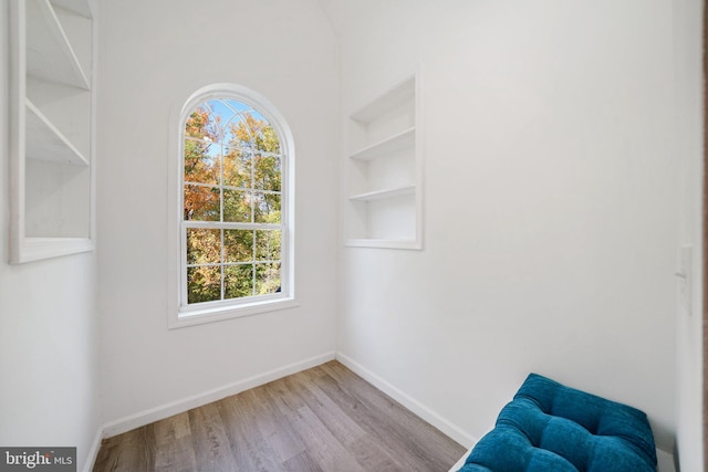 living area featuring light hardwood / wood-style flooring