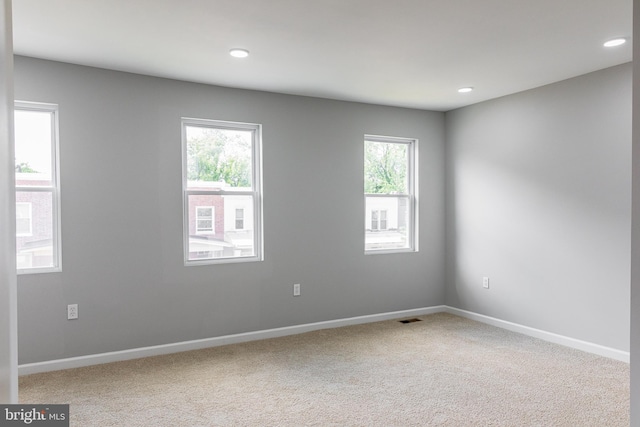 carpeted empty room featuring a healthy amount of sunlight