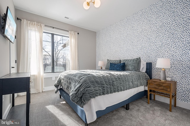 bedroom with carpet floors