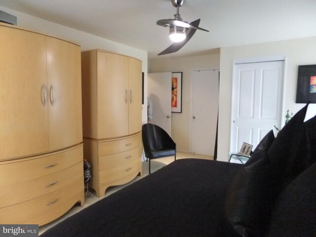 1710 Oakwood Ter Unit 3E, Penn Valley, PA 19072 - bedroom featuring two closets and a ceiling fan
