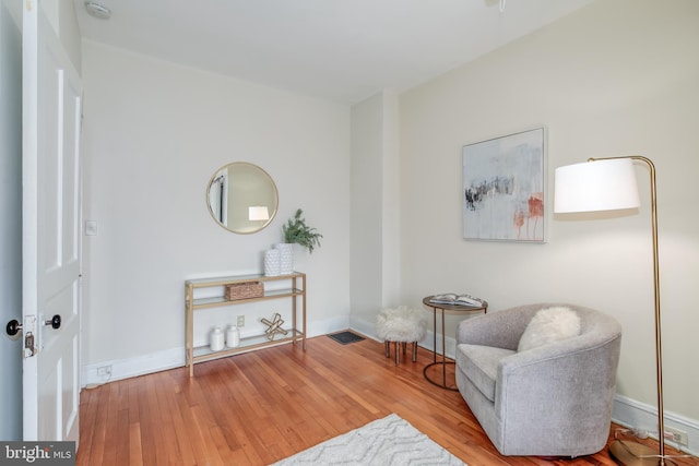 living area featuring light hardwood / wood-style flooring