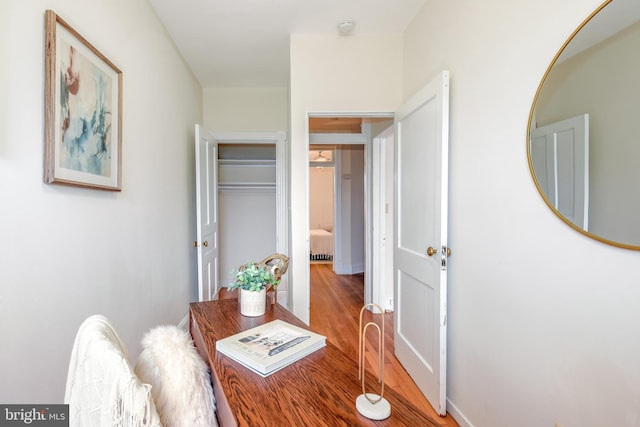 interior space featuring hardwood / wood-style floors