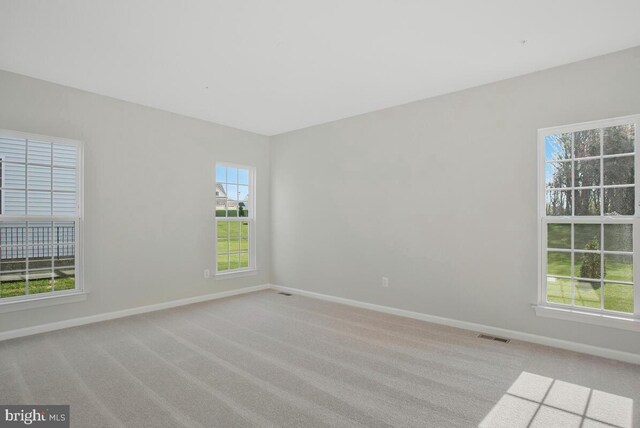 carpeted spare room with a healthy amount of sunlight