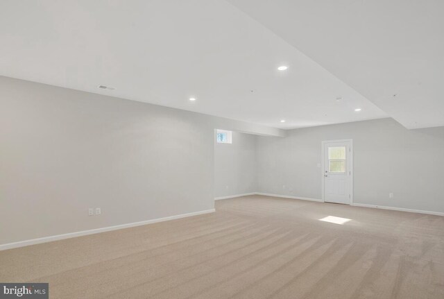 interior space with light colored carpet