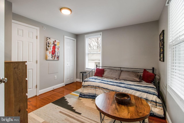 bedroom featuring wood-type flooring