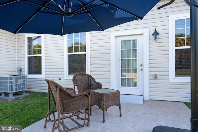 view of patio / terrace with central AC unit