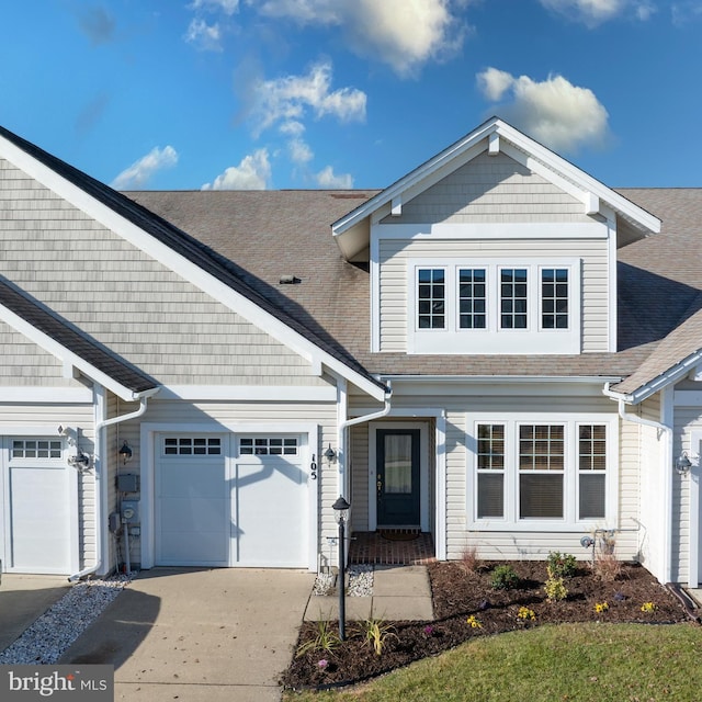 view of front facade with a garage