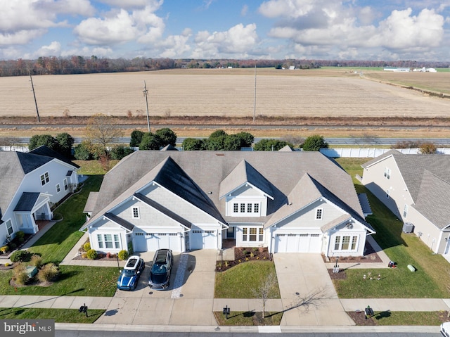 bird's eye view featuring a rural view