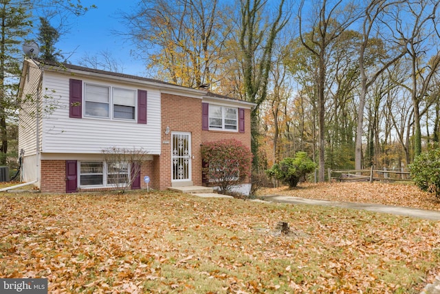 bi-level home featuring central air condition unit